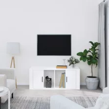   vidaXL fehér magasfényű szerelt fa TV-szekrény 100x35x40 cm