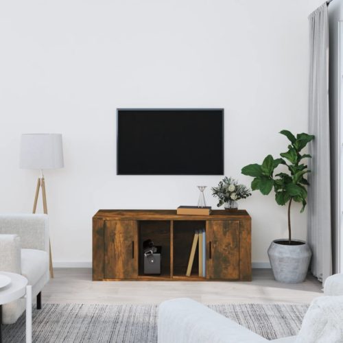 vidaXL füstös tölgyszínű szerelt fa TV-szekrény 100 x 35 x 40 cm