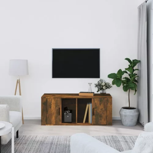 vidaXL füstös tölgy színű szerelt fa TV-szekrény 100 x 35 x 40 cm
