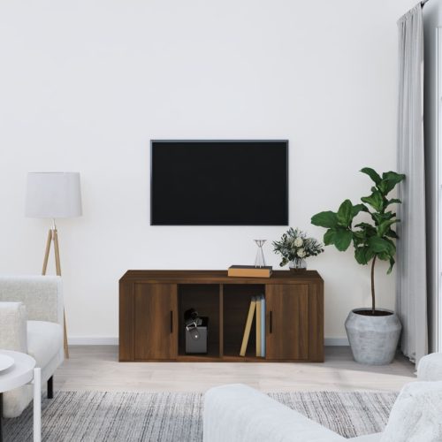 vidaXL barna tölgyszínű szerelt fa TV-szekrény 100 x 35 x 40 cm