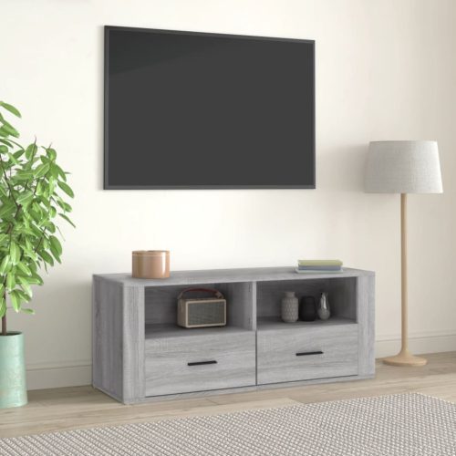 vidaXL szürke sonoma színű szerelt fa TV-szekrény 100 x 35 x 40 cm