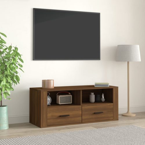 vidaXL barna tölgyszínű szerelt fa TV-szekrény 100 x 35 x 40 cm