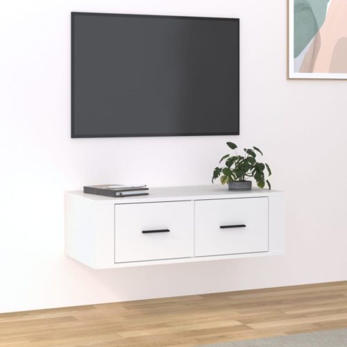 vidaXL fehér szerelt fa függő TV-szekrény 80 x 36 x 25 cm