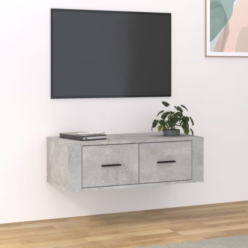 vidaXL betonszürke szerelt fa függő TV-szekrény 80 x 36 x 25 cm