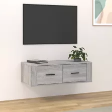   vidaXL szürke sonoma színű szerelt fa függő TV-szekrény 80x36x25 cm