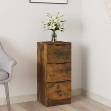   vidaXL füstös tölgyszínű szerelt fa tálalószekrény 30 x 30 x 70 cm