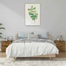   vidaXL 2 db füstös tölgy színű szerelt fa éjjeliszekrény