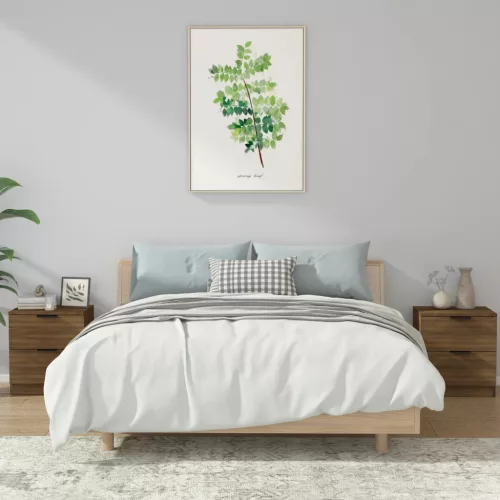 vidaXL 2 db barna tölgy színű szerelt fa éjjeliszekrény