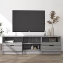   vidaXL szürke sonoma színű szerelt fa TV-szekrény 150 x 33,5 x 45 cm