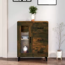   vidaXL füstös tölgy színű szerelt fa tálalószekrény 69,5 x 34 x 90 cm