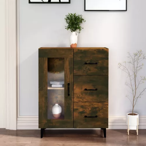 vidaXL füstös tölgy színű szerelt fa tálalószekrény 69,5 x 34 x 90 cm