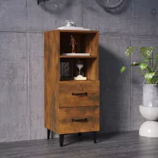   vidaXL füstös tölgy színű szerelt fa tálalószekrény 34,5 x 34 x 90 cm