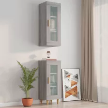   vidaXL szürke-sonoma színű függő faliszekrény 34,5 x 34 x 90 cm