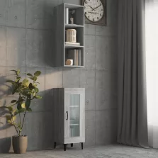   vidaXL szürke sonoma színű szerelt fa faliszekrény 34,5 x 32,5 x 90 cm