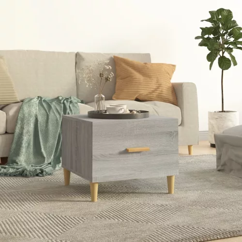 vidaXL szürke sonoma színű szerelt fa dohányzóasztal 50x50x40 cm