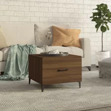   vidaXL barna tölgy színű dohányzóasztal fém lábakkal 50 x 50 x 40 cm