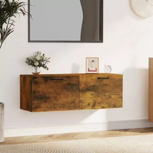 vidaXL füstös tölgy színű szerelt fa faliszekrény 100 x 36,5 x 35 cm