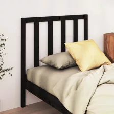 vidaXL fekete tömör fenyőfa ágyfejtámla 96 x 4 x 100 cm