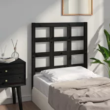   vidaXL fekete tömör fenyőfa ágyfejtámla 80,5 x 4 x 100 cm