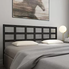   vidaXL fekete tömör fenyőfa ágyfejtámla 205,5 x 4 x 100 cm