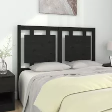   vidaXL fekete tömör fenyőfa ágyfejtámla 125,5 x 4 x 100 cm
