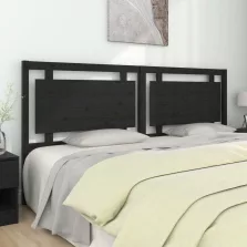   vidaXL fekete tömör fenyőfa ágyfejtámla 205,5 x 4 x 100 cm