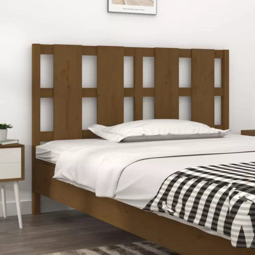 vidaXL mézbarna tömör fenyőfa ágyfejtámla 125,5x4x100 cm