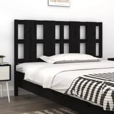   vidaXL fekete tömör fenyőfa ágyfejtámla 125,5 x 4 x 100 cm