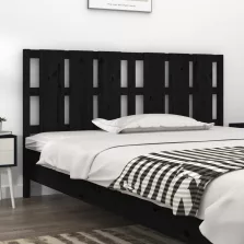 vidaXL fekete tömör fenyőfa ágyfejtámla 185,5 x4x100 cm