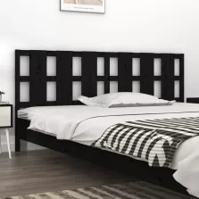   vidaXL fekete tömör fenyőfa ágyfejtámla 205,5 x 4 x 100 cm
