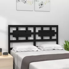  vidaXL fekete tömör fenyőfa ágyfejtámla 125,5 x 4 x 100 cm