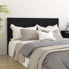   vidaXL fekete tömör fenyőfa ágyfejtámla 125,5 x 4 x 100 cm