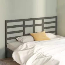   vidaXL szürke tömör fenyőfa ágyfejtámla 206 x 4 x 104 cm