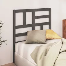 vidaXL szürke tömör fenyőfa ágyfejtámla 106x4x104 cm