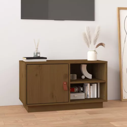 vidaXL mézbarna tömör fenyőfa TV-szekrény 70 x 34 x 40 cm
