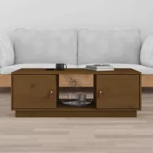   vidaXL mézbarna tömör fenyőfa dohányzóasztal 100 x 50 x 35 cm