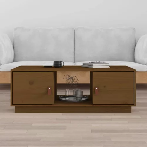 vidaXL mézbarna tömör fenyőfa dohányzóasztal 100 x 50 x 35 cm