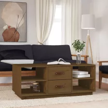   vidaXL mézbarna tömör fenyőfa dohányzóasztal 100 x 50 x 41 cm