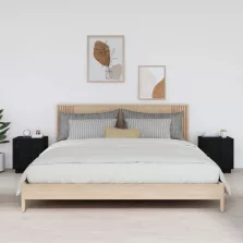   vidaXL 2 db fekete tömör fenyőfa éjjeliszekrény 40 x 34 x 45 cm