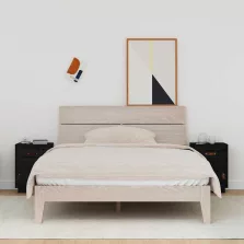   vidaXL 2 db fekete tömör fenyőfa éjjeliszekrény 40 x 34 x 55 cm