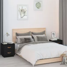  vidaXL 2 db fekete tömör fenyőfa éjjeliszekrény 40 x 34 x 45 cm