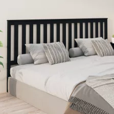   vidaXL fekete tömör fenyőfa ágyfejtámla 206 x 6 x 101 cm