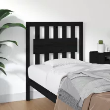   vidaXL fekete tömör fenyőfa ágyfejtámla 80,5 x 4 x 100 cm