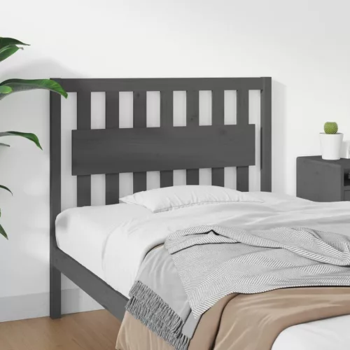 vidaXL szürke tömör fenyőfa ágyfejtámla 105,5x4x100 cm