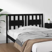   vidaXL fekete tömör fenyőfa ágyfejtámla 145,5 x 4 x 100 cm