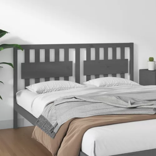 vidaXL szürke tömör fenyőfa ágyfejtámla 165,5 x 4 x 100 cm