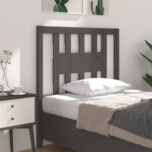 vidaXL szürke tömör fenyőfa fejtámla 96 x 4 x 100 cm