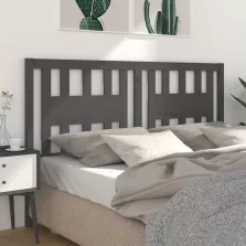 vidaXL szürke tömör fenyőfa fejtámla 126x4x100 cm