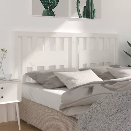vidaXL fehér tömör fenyőfa fejtámla 146 x 4 x 100 cm