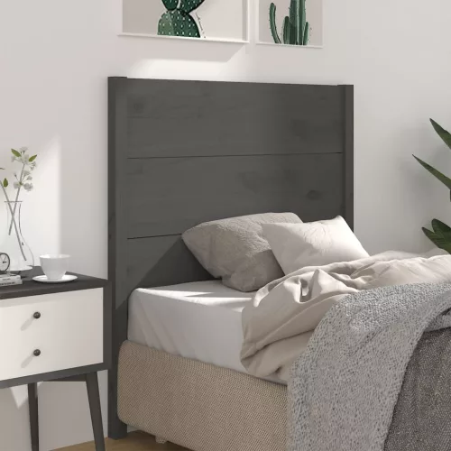 vidaXL szürke tömör fenyőfa fejtámla 96 x 4 x 100 cm
